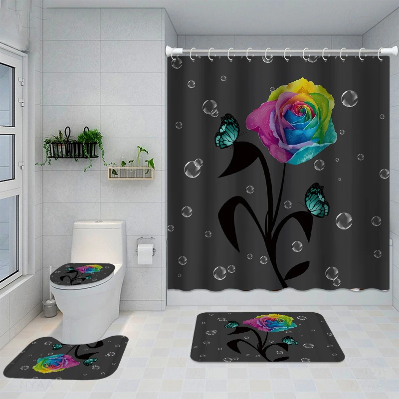 Waterproof Bathing Bathroom Shower Curtain Set Non-Slip Bath Mat Rug Carpet Sets Toilet Cover Home Decor Bathroom Decor
Waterproof Bathing Bathroom Shower Curtain Set Non-Slip Bath Mat Rug Carpet Sets Toilet Cover Home Decor Bathroom Decor