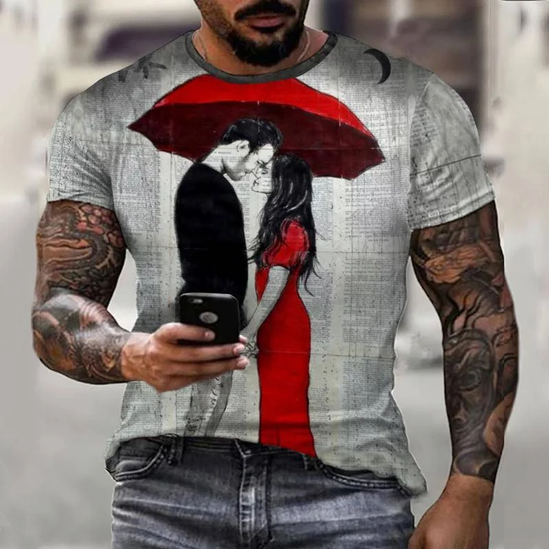 Love Romantic Art T Shirt Men 3D Printing Tshirt Couple Tops Street Harajuku Summer Men's T-shirts Short Sleeve Unisex Clothing
Love Romantic Art T Shirt Men 3D Printing Tshirt Couple Tops Street Harajuku Summer Men's T-shirts Short Sleeve Unisex Clothing