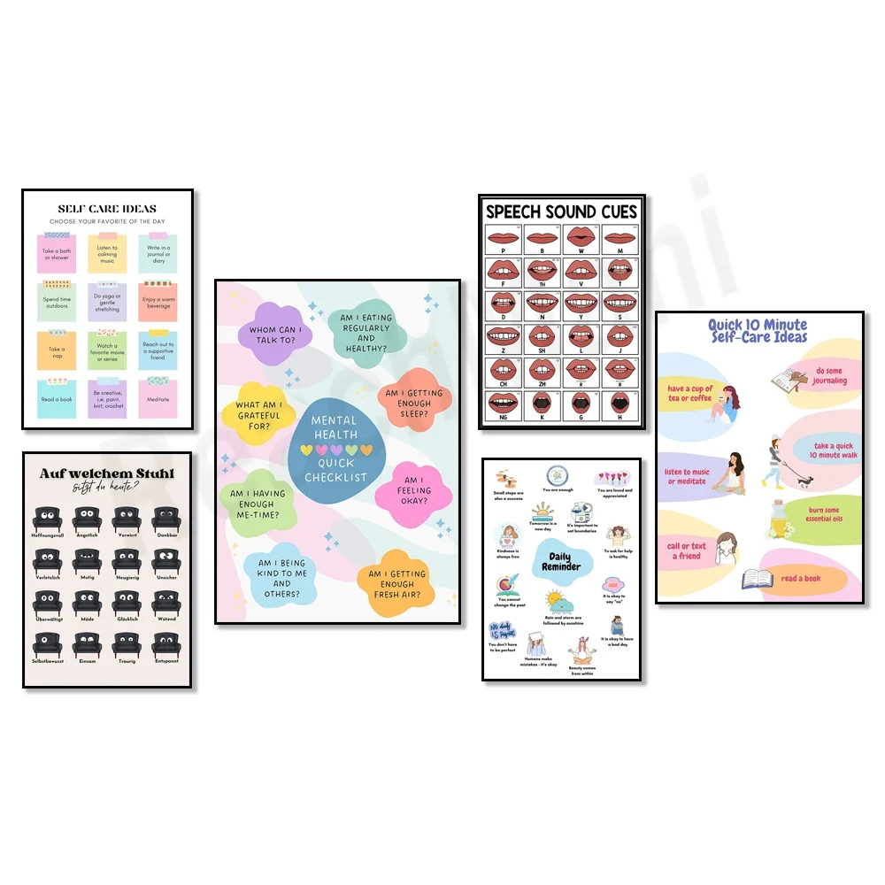Speech sound prompts speech therapy poster psychology mental health print self care mindset