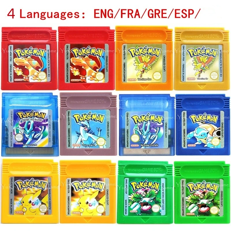 Video Game Cartridge 16 Bit Game Console Card for GBC Pokemo Series Blue Crystal Golden Green Red Silver Yellow 4 Languages
Video Game Cartridge 16 Bit Game Console Card for GBC Pokemo Series Blue Crystal Golden Green Red Silver Yellow 4 Languages