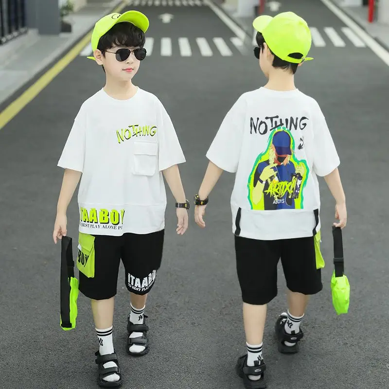 Boys Summer Suit Kids Short Sleeve T-shirt +shorts 2pc Sports Casual Outfits for Teenage Boy Clothing Sets2Pcs Suit Kids Clothes
Boys Summer Suit Kids Short Sleeve T-shirt +shorts 2pc Sports Casual Outfits for Teenage Boy Clothing Sets2Pcs Suit Kids Clothes
