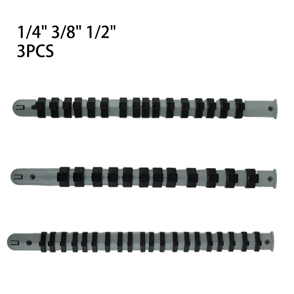 3pcs/Set Socket Rack Holder 1/4" 3/8" 1/2" With Clips On Rail Tool Organizer Storage For Home Industrial
3pcs/Set Socket Rack Holder 1/4" 3/8" 1/2" With Clips On Rail Tool Organizer Storage For Home Industrial