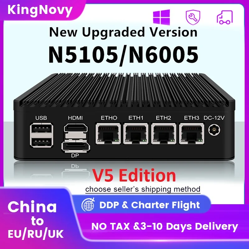 2,5 ГБ безвентиляторный мягкий роутер сервер 4 Intel i226-V LAN N6005 N5105 V5 Edition TPM2.0 переключатель мини ПК ESXI прочный брандмауэр устройство
2,5 ГБ безвентиляторный мягкий роутер сервер 4 Intel i226-V LAN N6005 N5105 V5 Edition TPM2.0 переключатель мини ПК ESXI прочный брандмауэр устройство
