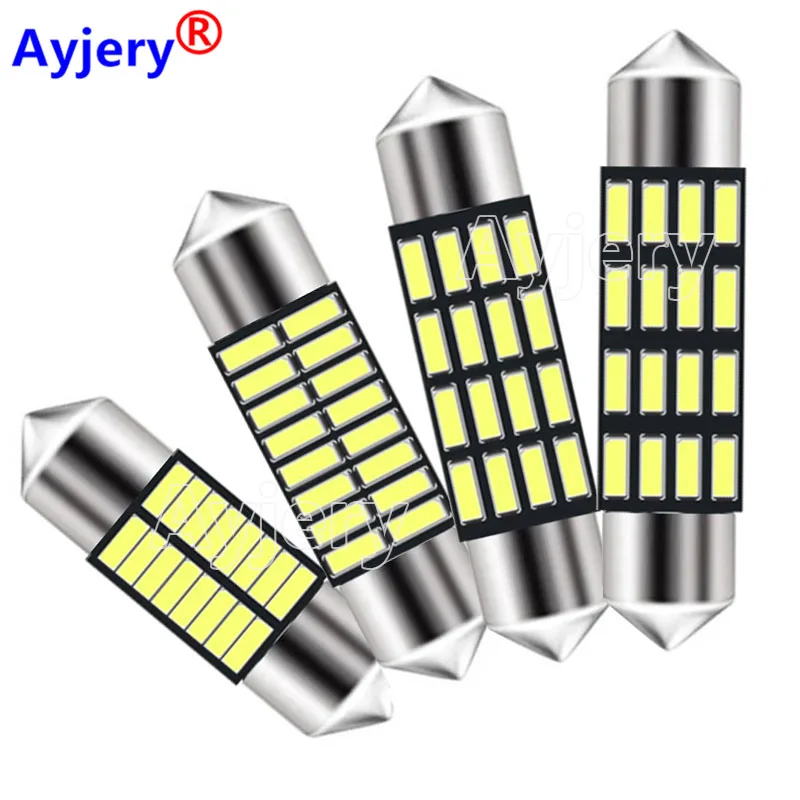AYJERY 100PCS C10W C5W LED Festoon 31mm 36mm 39mm 41mm Car License plate Interior Reading Light 16 SMD 4014 12V LED Dome Bulbs
AYJERY 100PCS C10W C5W LED Festoon 31mm 36mm 39mm 41mm Car License plate Interior Reading Light 16 SMD 4014 12V LED Dome Bulbs