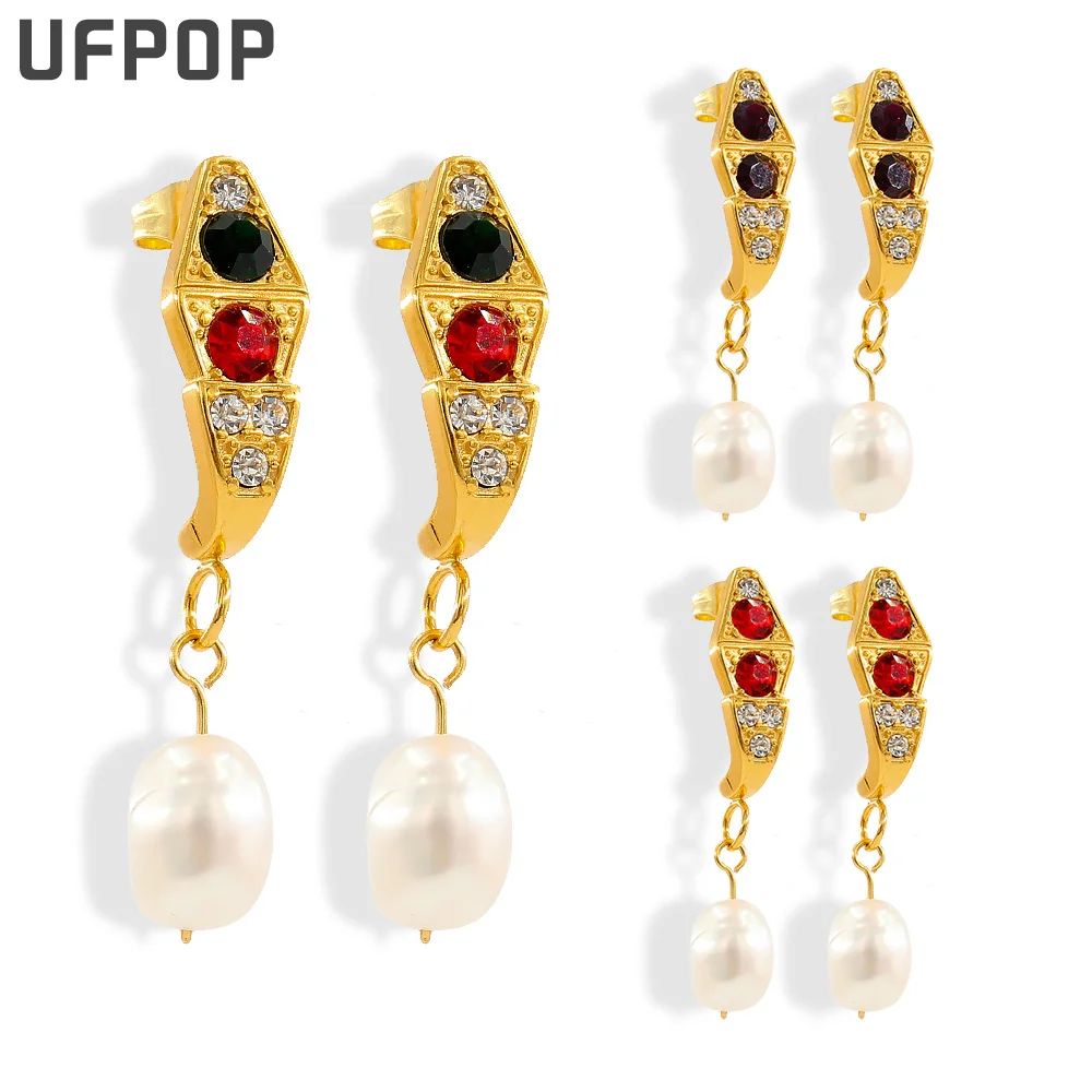 Fashion Charm Stainless Steel Zircon Crystal Pearl Earrings For Women 2023 Trending Drop Earring Wedding Piercing Jewelry
Fashion Charm Stainless Steel Zircon Crystal Pearl Earrings For Women 2023 Trending Drop Earring Wedding Piercing Jewelry