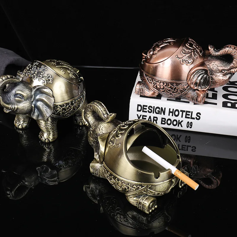 

1PCS Creative Elephant Shape Metal Ashtray Aschenbecher Ashtray Home Cigarette for Cigar