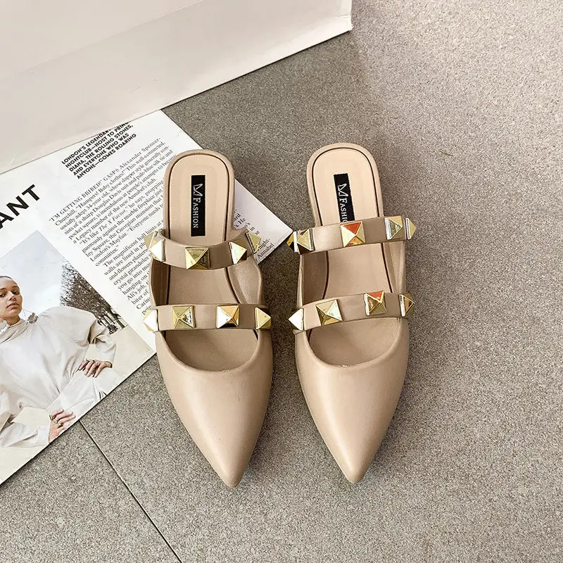 Lisapie Women Slippers Office Single Shoes Ladies High Quality Rivets Back Strap Pointy Toe Sandals For Dress PU Leather Flats
Lisapie Women Slippers Office Single Shoes Ladies High Quality Rivets Back Strap Pointy Toe Sandals For Dress PU Leather Flats