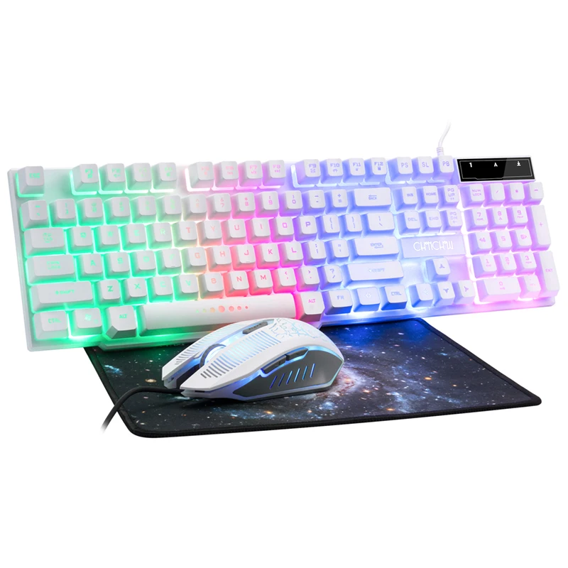 Gaming Keyboard and Mouse Combo LED Breathing Backlit USB Wired Full key Professional Colorful Mouse 3200 DPI Mechanical Feel
Gaming Keyboard and Mouse Combo LED Breathing Backlit USB Wired Full key Professional Colorful Mouse 3200 DPI Mechanical Feel