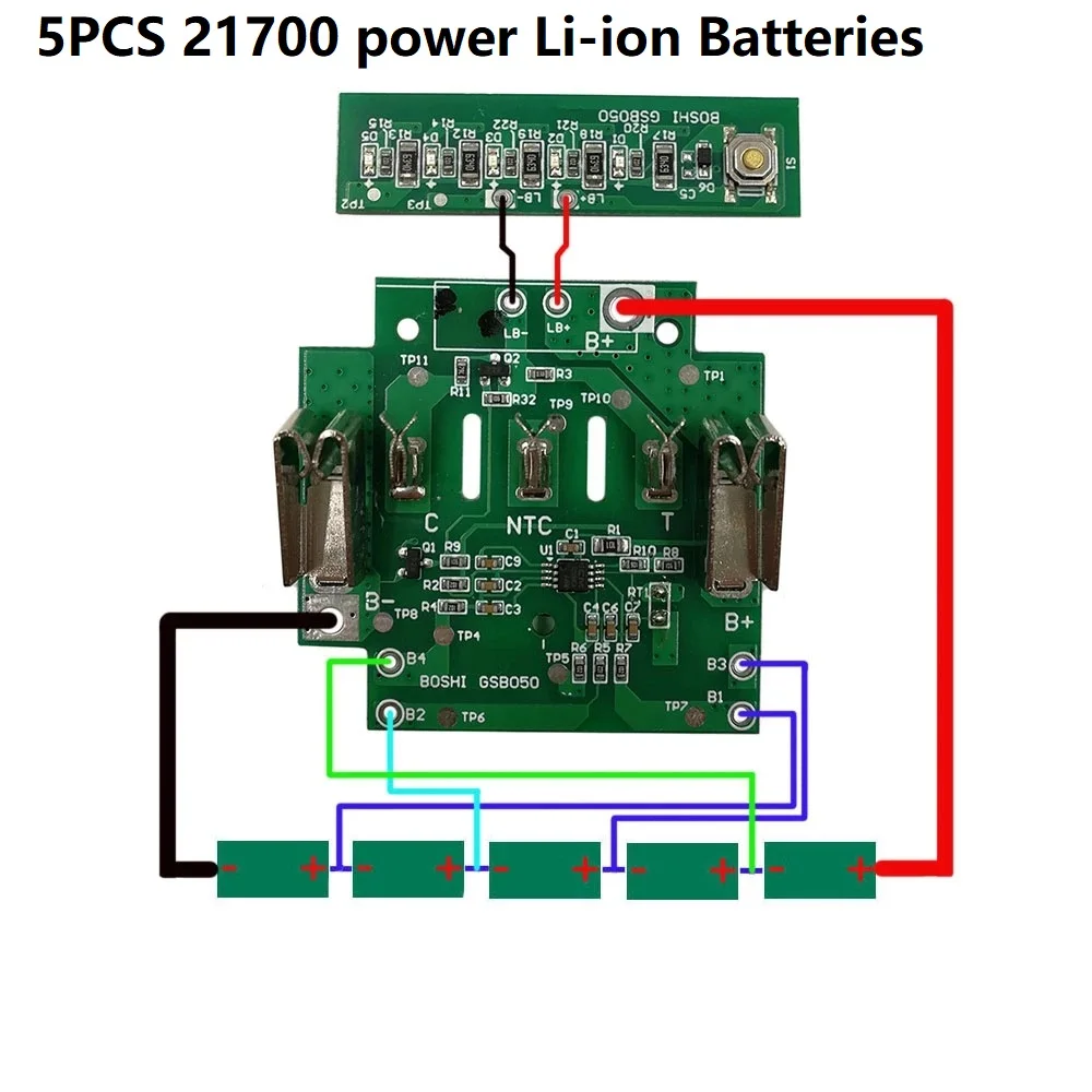 1Set Battery Plastic Case Plastic 5 Core For BAT618 18V 21700 BAT618 Li-Ion Battery Plastic Case 5x21700 PCB Circuit Board
1Set Battery Plastic Case Plastic 5 Core For BAT618 18V 21700 BAT618 Li-Ion Battery Plastic Case 5x21700 PCB Circuit Board