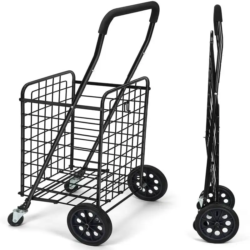 Shopping Cart Utility Carts Rolling Laundry Basket with Dual Swivel Wheels,Black
Shopping Cart Utility Carts Rolling Laundry Basket with Dual Swivel Wheels,Black