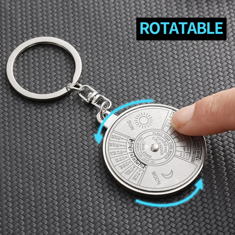 50Years Perpetual Calendar Keyring Keychain Silver Zinc Alloy Key Chain Ring Keyfob Pendant Unisex Car Keychain Accessories Gift
50Years Perpetual Calendar Keyring Keychain Silver Zinc Alloy Key Chain Ring Keyfob Pendant Unisex Car Keychain Accessories Gift