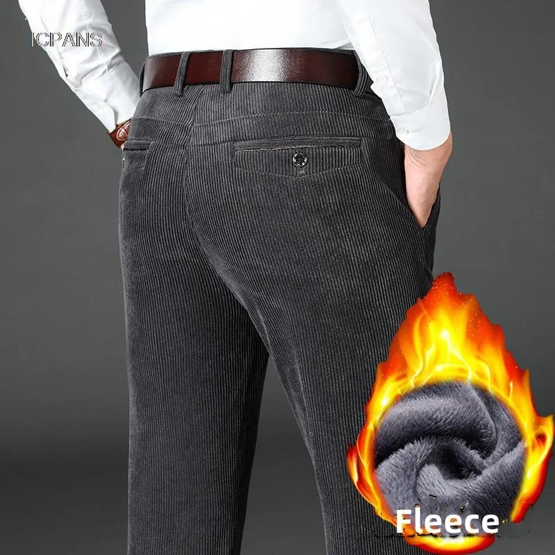 Winter Corduroy Mens Pants Thick Warm Fleece Casual Pants Business Classic Fitted Version Black Brown Trousers For Men Clothing
Winter Corduroy Mens Pants Thick Warm Fleece Casual Pants Business Classic Fitted Version Black Brown Trousers For Men Clothing