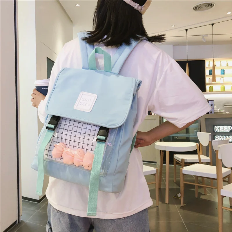 Women Harajuku Ita Bag Teen Girls School Backpack Ladies Transparent Pocket Large Capacity Backpack Japanese Student Schoolbag
Women Harajuku Ita Bag Teen Girls School Backpack Ladies Transparent Pocket Large Capacity Backpack Japanese Student Schoolbag