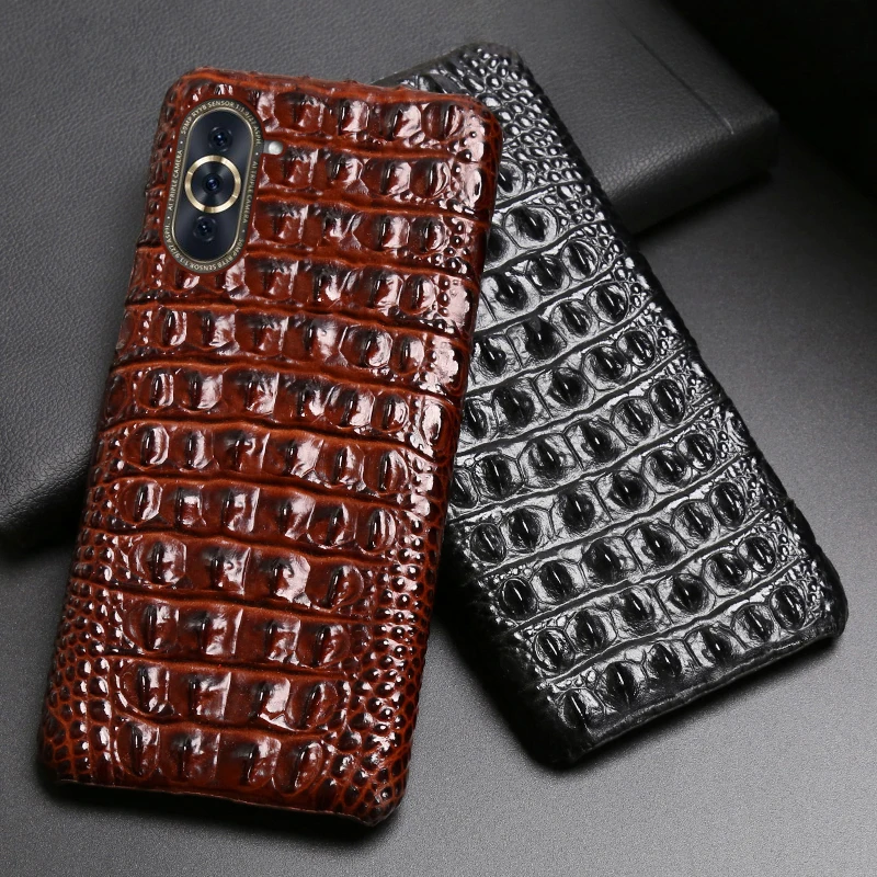 

leather Crocodile dorsal stripe phone case for huawei nova 10 9 8 Pro 9 8 7 6 SE 8i 7i Nova 5T Y60 Y61 Y70 Y90 Back cover cases
