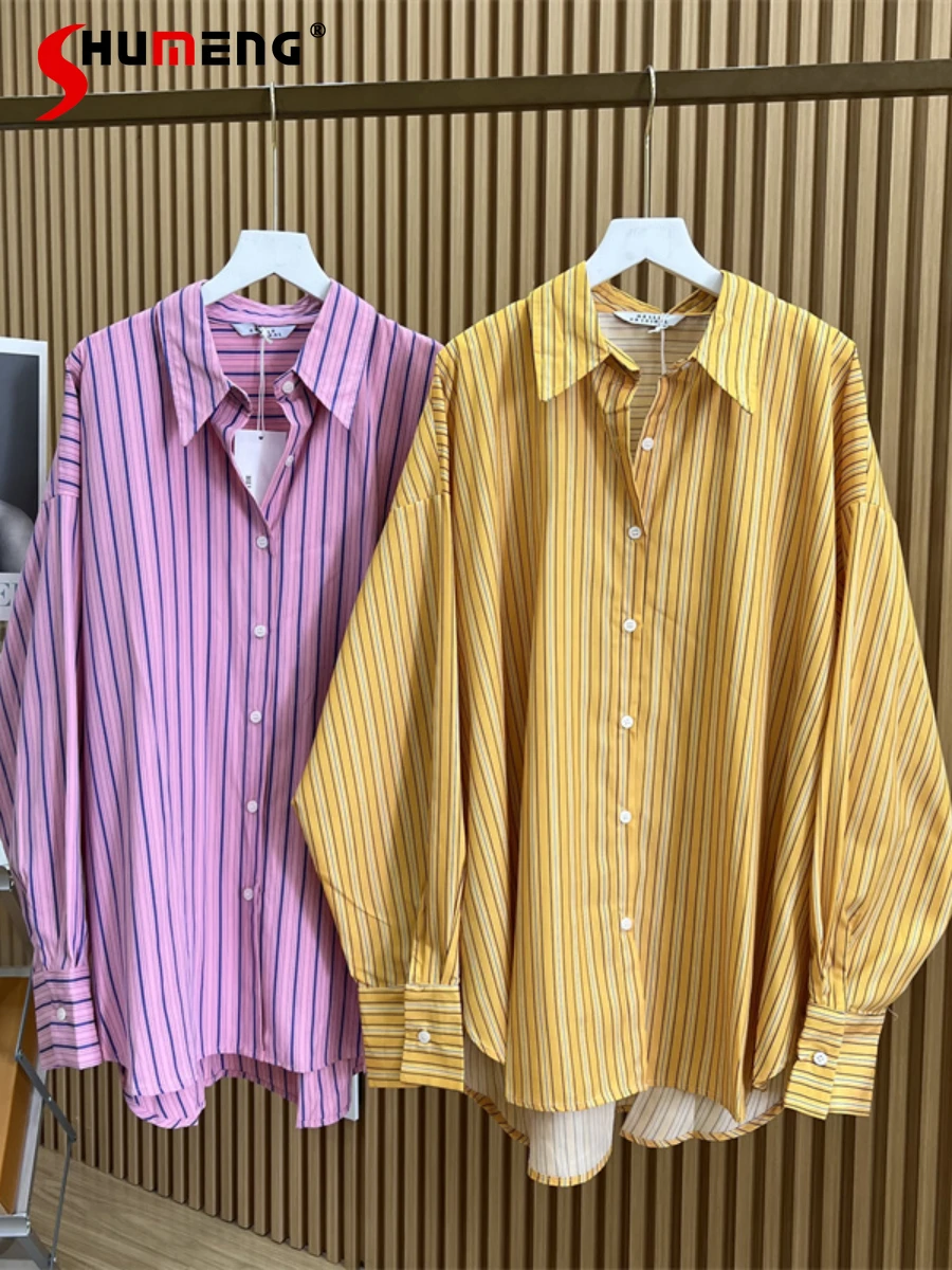 2022 Autumn New European Goods Polo Collar Simple Striped Loose Casual Long Sleeves Shirt Vacation Sun Protection Clothing
2022 Autumn New European Goods Polo Collar Simple Striped Loose Casual Long Sleeves Shirt Vacation Sun Protection Clothing