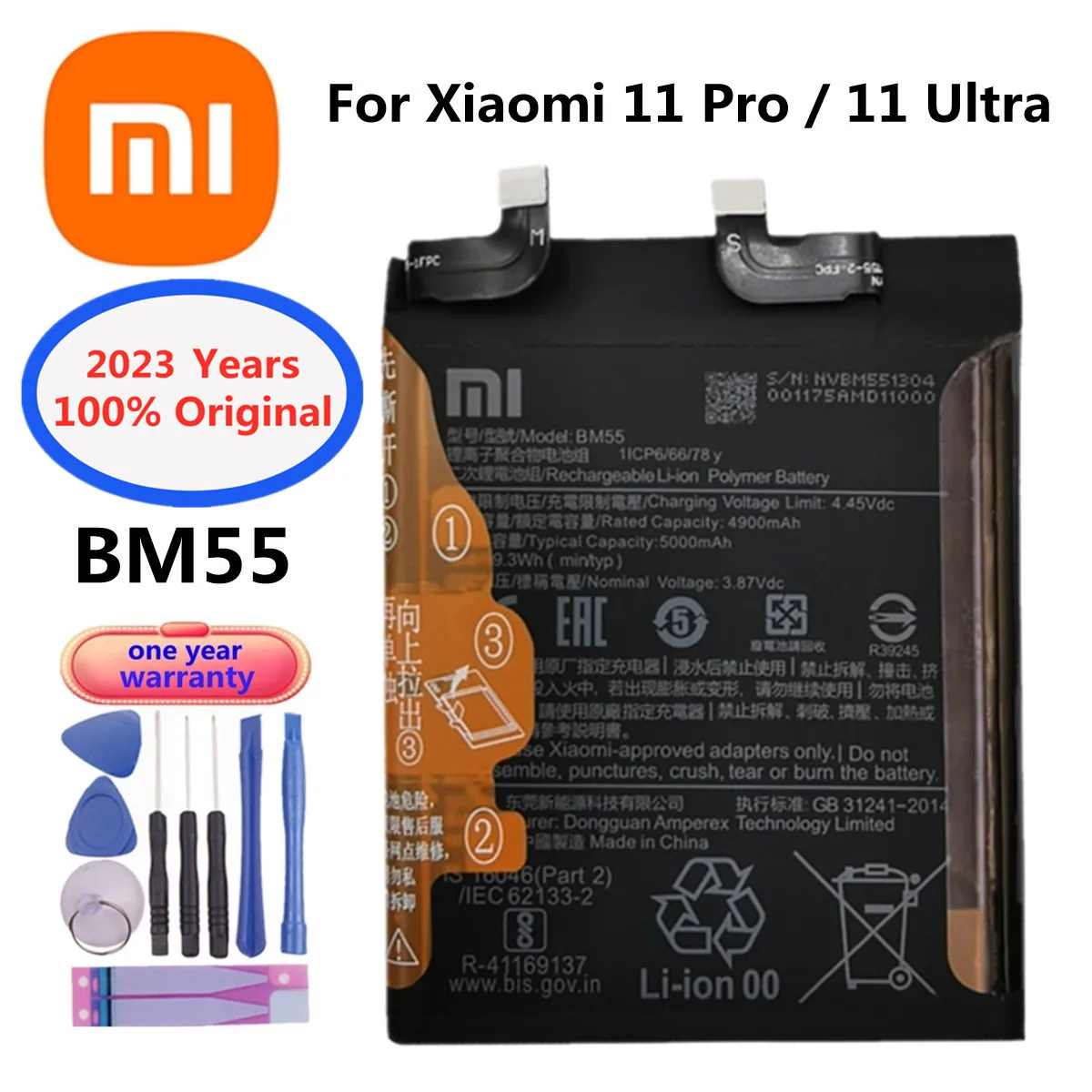 New 5000mAh BM55 Xiaomi Original Battery For Xiaomi Mi 11 pro 11pro 11 Ultra Mobile Phone Replacement Battery Batteries Bateria
New 5000mAh BM55 Xiaomi Original Battery For Xiaomi Mi 11 pro 11pro 11 Ultra Mobile Phone Replacement Battery Batteries Bateria