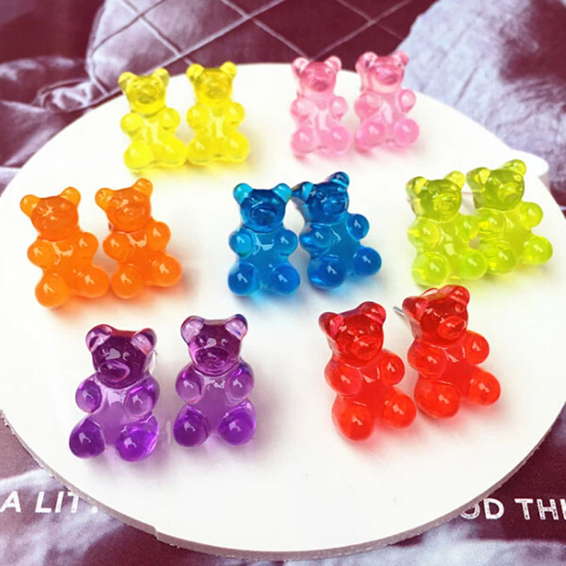 1 Pair Cartoon Bear Stud Earrings Cute Candy Color Resin Animal Stud Earring For Women Girls Friend Jewelry
1 Pair Cartoon Bear Stud Earrings Cute Candy Color Resin Animal Stud Earring For Women Girls Friend Jewelry