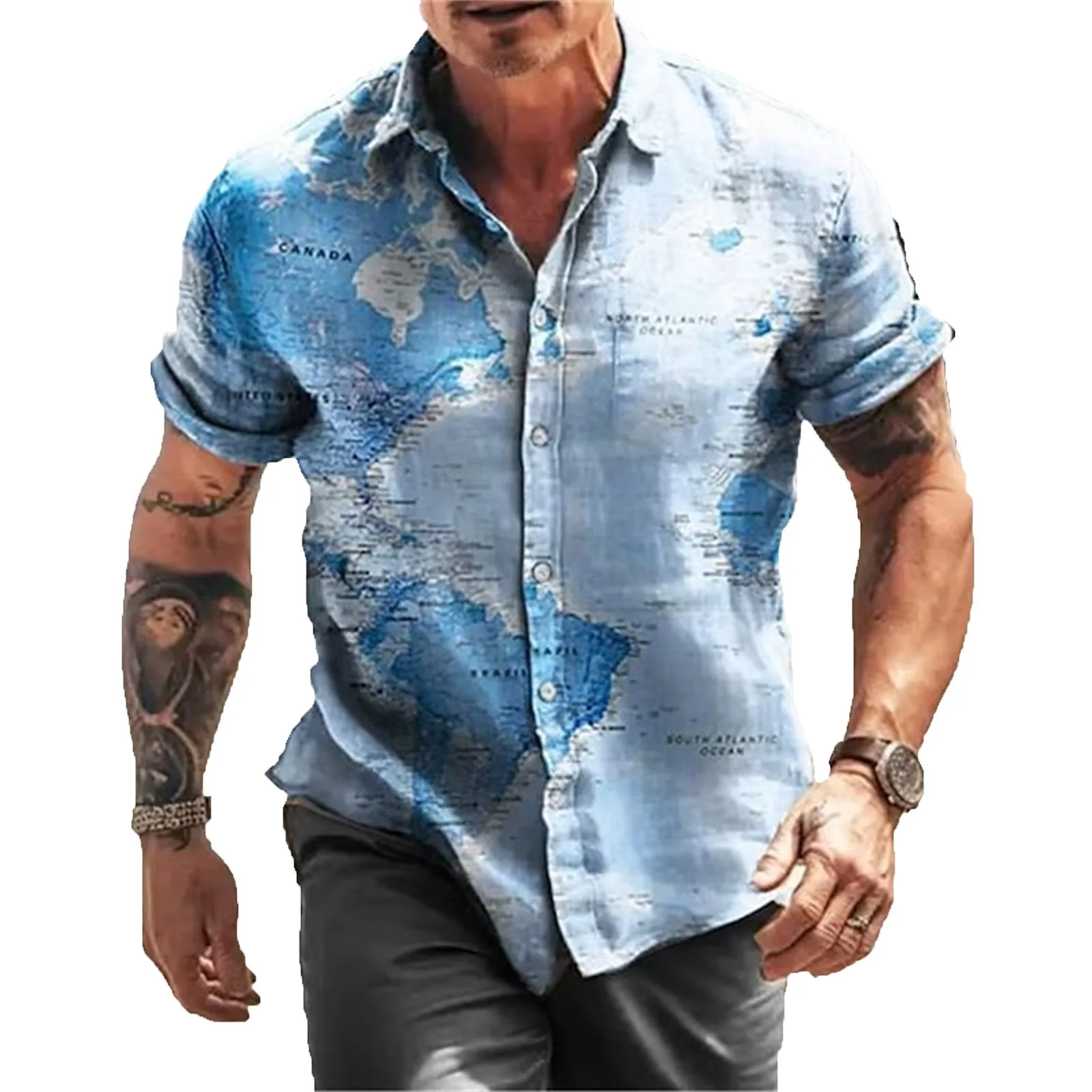 World Map Print Shirt Men's Long Sleeve Blouse Summer Daily Causal Tops Single-breasted Turn-down Collar Geography Pattern Shirt
World Map Print Shirt Men's Long Sleeve Blouse Summer Daily Causal Tops Single-breasted Turn-down Collar Geography Pattern Shirt