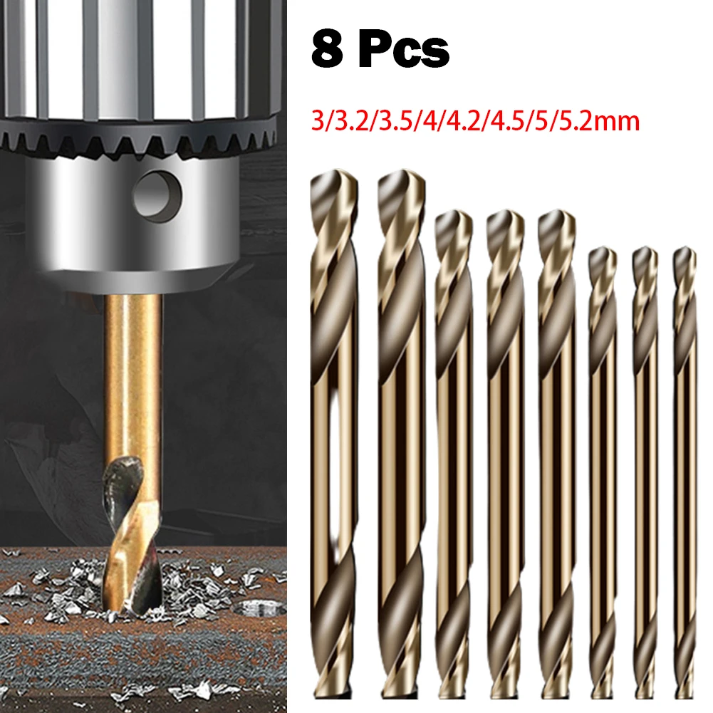 8pcs Drill Bit Double Head Drill Bits Set Twist Auger Drill Bit M35 Cobalt Drill Bit Stainless Steel Wood Drilling Power Tools
8pcs Drill Bit Double Head Drill Bits Set Twist Auger Drill Bit M35 Cobalt Drill Bit Stainless Steel Wood Drilling Power Tools