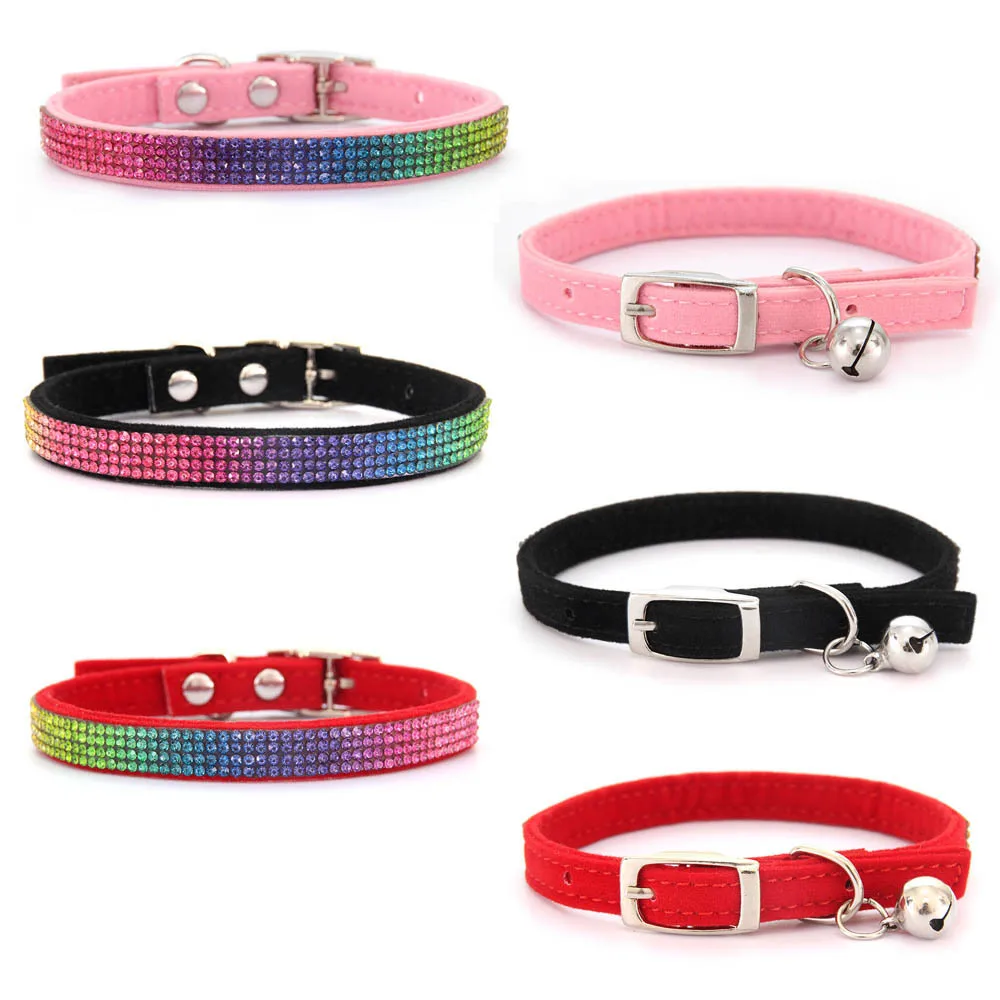 Shiny Rhinestone Pet Collar Safety Adjustable Cat Dog Collars With Bell Puppy Kitten Decoration Accessories Leather Flocking
Shiny Rhinestone Pet Collar Safety Adjustable Cat Dog Collars With Bell Puppy Kitten Decoration Accessories Leather Flocking