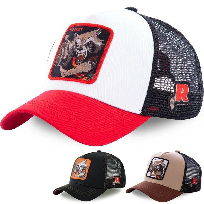 Высокое качество Marvel Brand Rocket аниме мультфильм Snapback хлопковая регулируемая