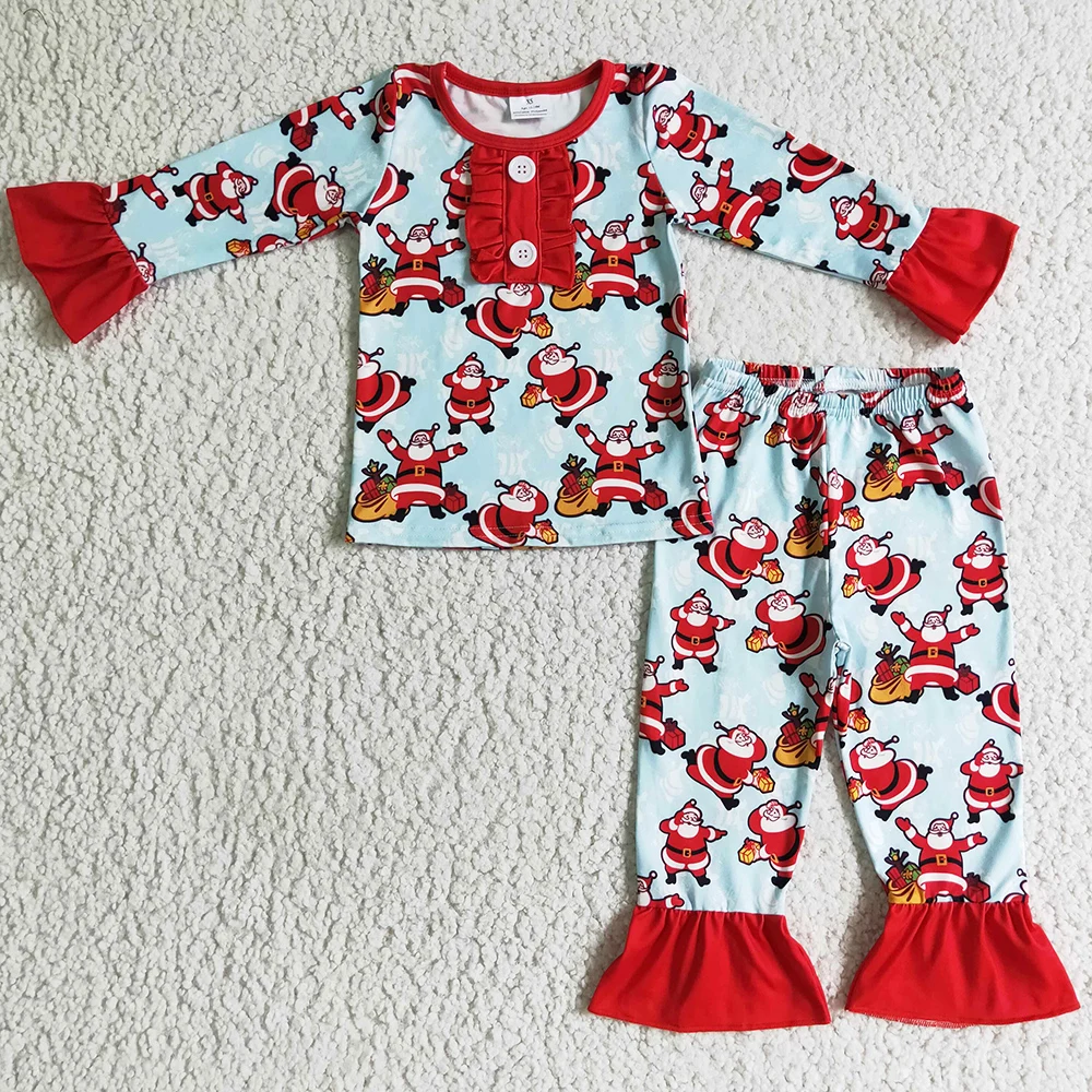 

Hot Sale Baby Girl Pajamas Sleepwear Set Santa Claus Print Boutique Kids Sibling Pajamas Christmas Boy Nightwear Girls Nightgown