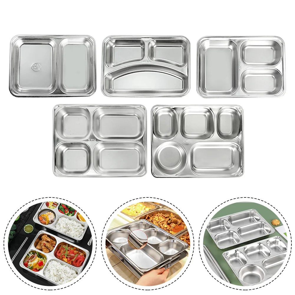 2/3/4/5 Sections Stainless Steel Divided Dinner Tray Lunch Container Food Plate Dinnerware Dinner Plates For School Mess Hall
2/3/4/5 Sections Stainless Steel Divided Dinner Tray Lunch Container Food Plate Dinnerware Dinner Plates For School Mess Hall