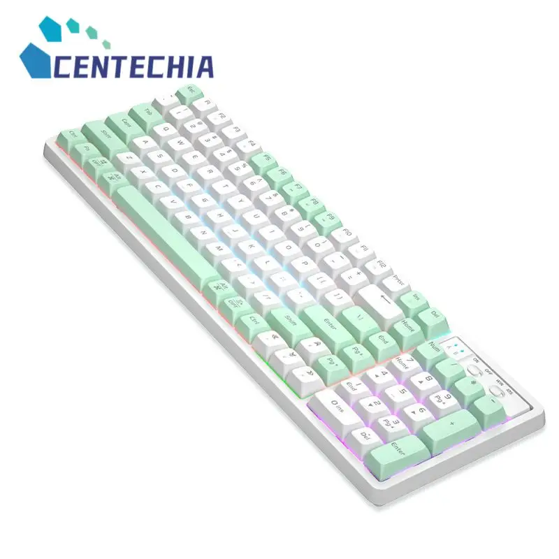 

Игровая клавиатура с 102 клавишами, эргономичная механическая клавиатура, линейная красная оси, набор с Цветной подсветкой клавиатуры и мыши, проводная клавиатура с горячим разъемом