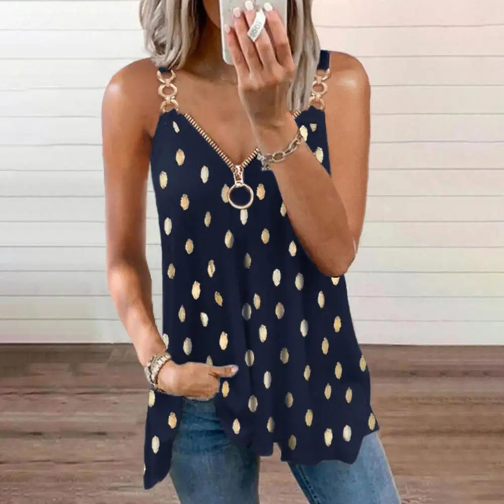 Женская блузка без рукавов, с V-образным вырезом и молнией из полиэстера
Женская блузка без рукавов, с V-образным вырезом и молнией из полиэстера