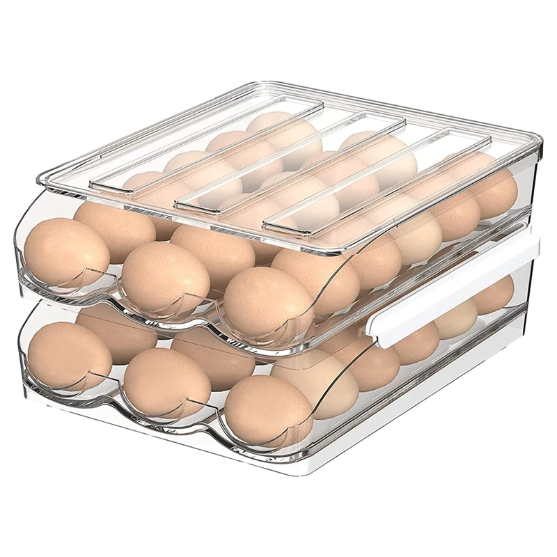 

Вместительная стойка для яиц в холодильнике-36 яичных коробок для холодильника, органайзер-контейнер для хранения яиц
