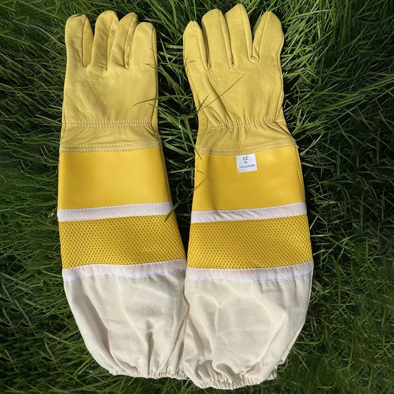 

Pu Beekeeper Gloves Breathable Protective Sleeves Ventilated Professional Anti Bee For Apiculture Beekeeper Prevent Beehive Tool