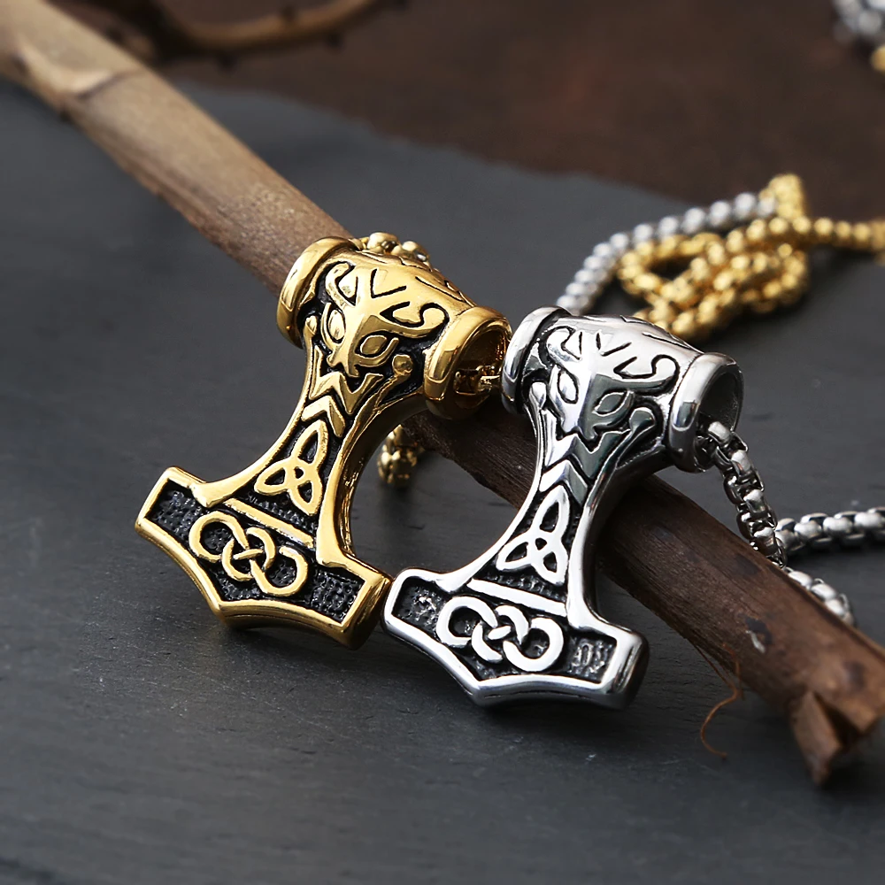Vintage Viking Thor Hammer Necklace Pendant Punk Style Stainless Steel Viking Necklace Amulet Mens Chain Jewelry Never Fading
Vintage Viking Thor Hammer Necklace Pendant Punk Style Stainless Steel Viking Necklace Amulet Mens Chain Jewelry Never Fading