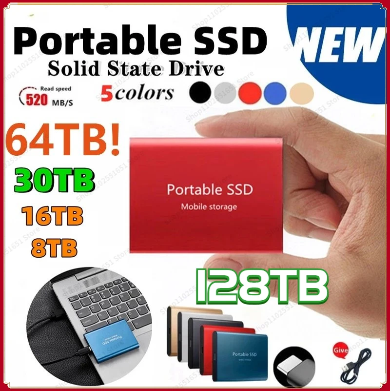 New Portable Disco Duro Externo USB 3.1 Type-C M.2 SSD 128/64TB External Hard Drive 2TB Flash Drive 8TB Hard Disks for Laptops
New Portable Disco Duro Externo USB 3.1 Type-C M.2 SSD 128/64TB External Hard Drive 2TB Flash Drive 8TB Hard Disks for Laptops