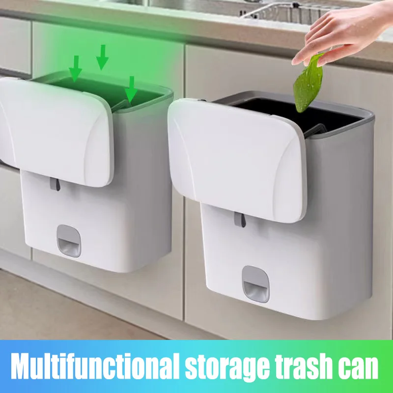 7/10L Hanging Trash Can For Kitchen Large Capacity Kitchen Recycling Garbage basket Bathroom Wall Mounted Trash Bin with lid
7/10L Hanging Trash Can For Kitchen Large Capacity Kitchen Recycling Garbage basket Bathroom Wall Mounted Trash Bin with lid