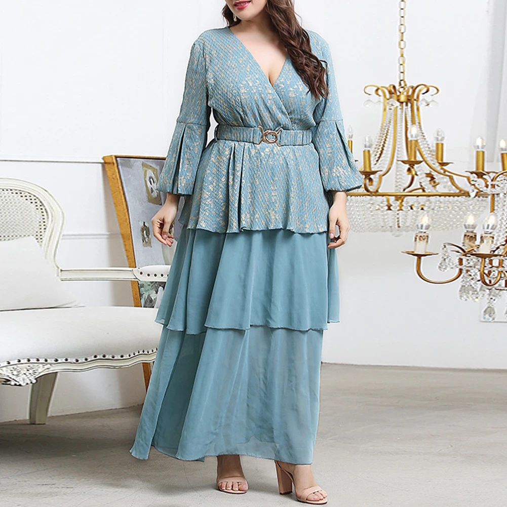 Women Plus Size Large Maxi Dresses Long Oversized V Neck Muslim Evening Party Festival Elegant Dress
Women Plus Size Large Maxi Dresses Long Oversized V Neck Muslim Evening Party Festival Elegant Dress