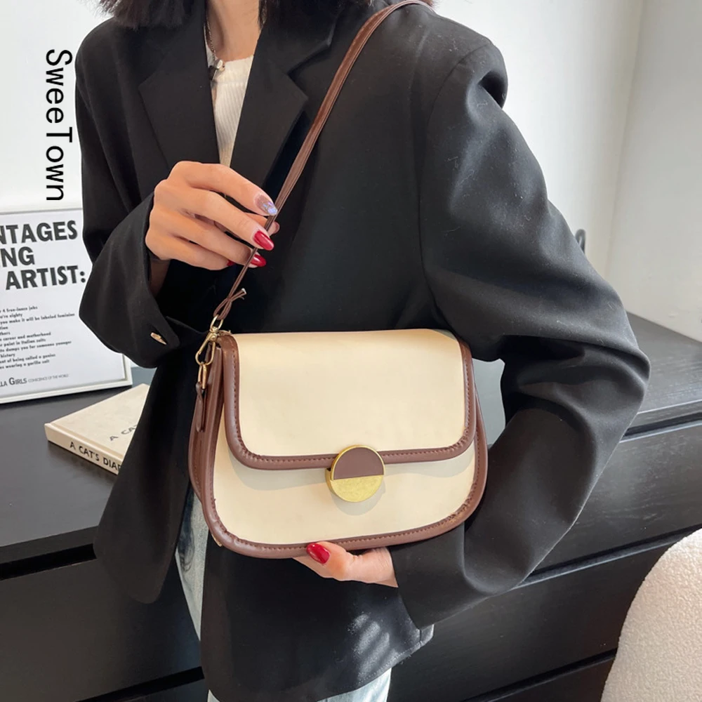 Sweetown Fashion PU Leather Crossbody Bag For Women Solid Color Shoulder Bag Vintage Messenger Bag Lady Travel Small Handbag
Sweetown Fashion PU Leather Crossbody Bag For Women Solid Color Shoulder Bag Vintage Messenger Bag Lady Travel Small Handbag