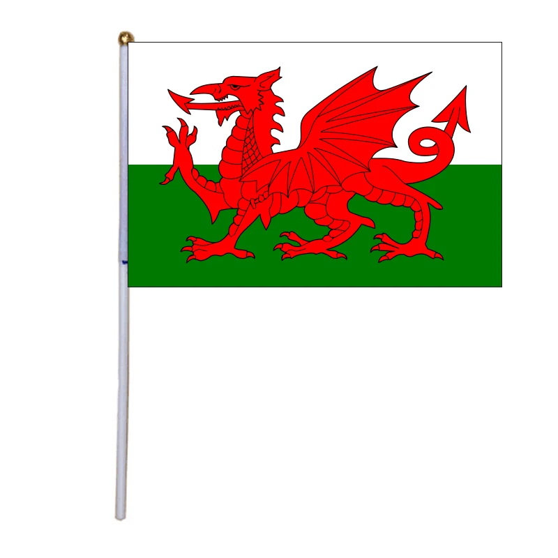 10pcs New Welsh Hand Waving Flag Polyester Double Side Printing 14x21cm Banner With Plastic Flagpole For Parties
10pcs New Welsh Hand Waving Flag Polyester Double Side Printing 14x21cm Banner With Plastic Flagpole For Parties