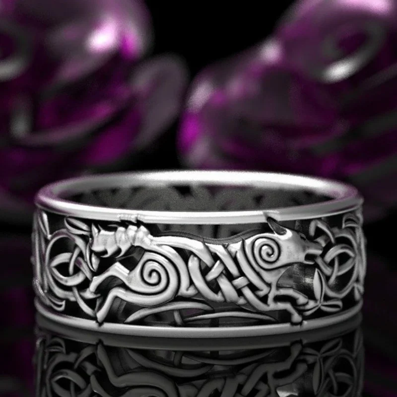 Exquisite Europe Pirate Wolf Man Viking Rings Men Women Celtic Knot Rings Nordic Wedding Band Engagement Ring Jewelry
Exquisite Europe Pirate Wolf Man Viking Rings Men Women Celtic Knot Rings Nordic Wedding Band Engagement Ring Jewelry