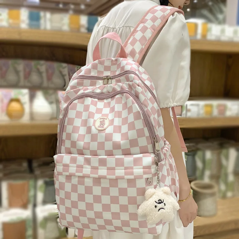 Fashion Female Waterproof Cute Plaid Travel School Bag Girl Laptop College Backpack Women Lattice Backpack Lady Leisure Book Bag
Fashion Female Waterproof Cute Plaid Travel School Bag Girl Laptop College Backpack Women Lattice Backpack Lady Leisure Book Bag