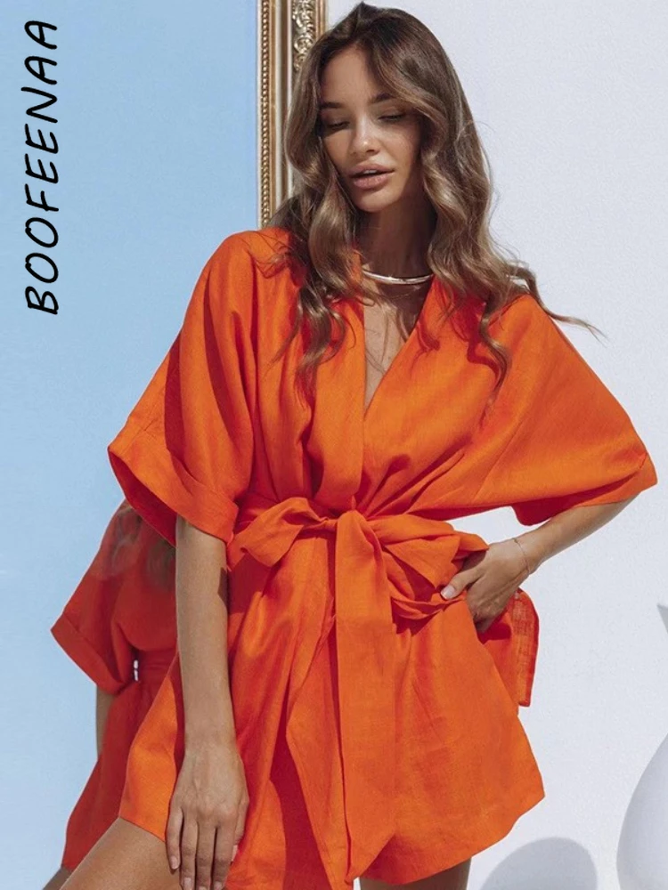 Повседневные свободные комплекты BOOFEENAA из двух предметов, летний женский белый костюм 2022, рубашки и шорты с завязкой, подходящие комплекты
Повседневные свободные комплекты BOOFEENAA из двух предметов, летний женский белый костюм 2022, рубашки и шорты с завязкой, подходящие комплекты