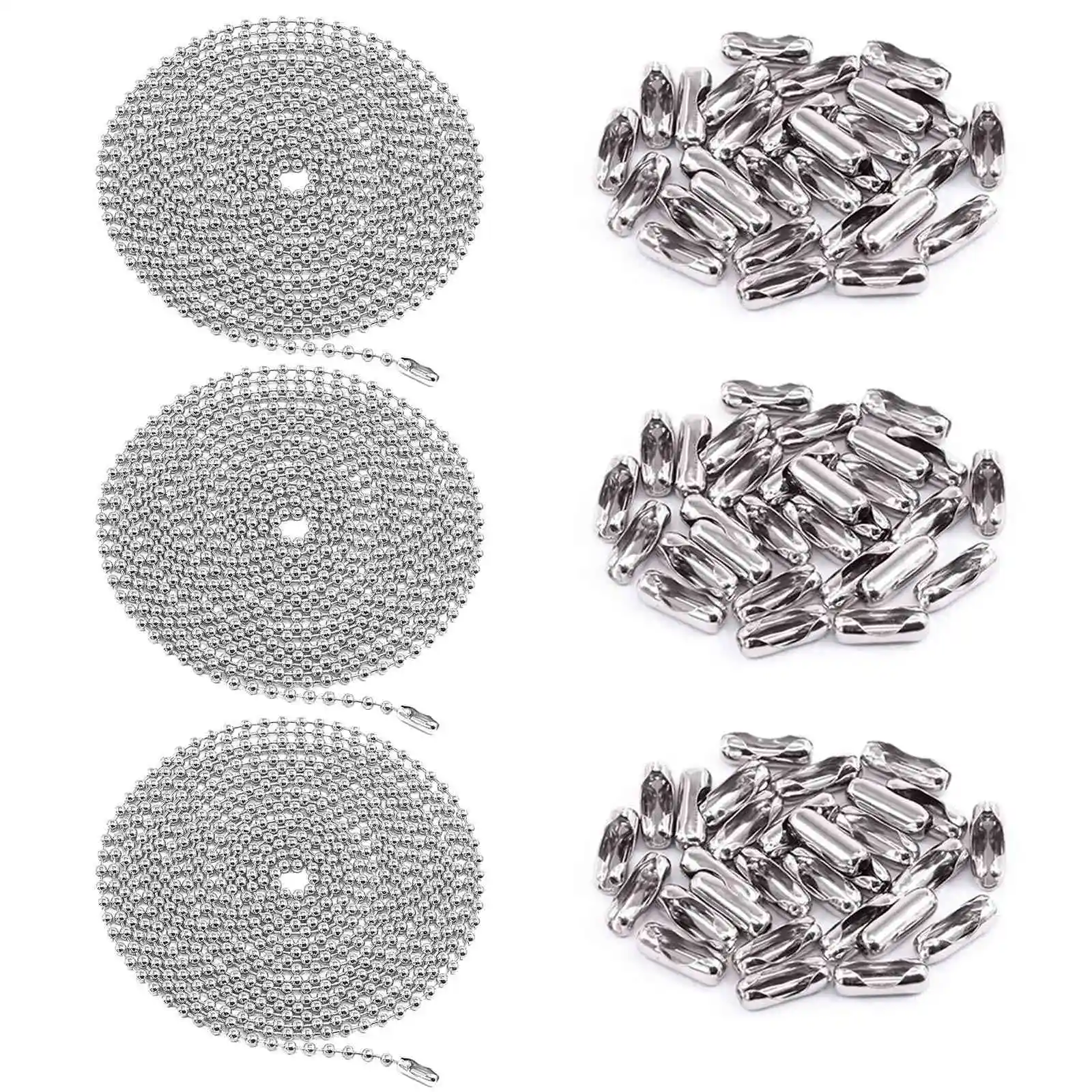 3Pcs 120inch Stainless Steel Ceiling Fan Pull Chain Extension with 90Pcs Matching Connectors Kit for Ceiling Fan / Light
3Pcs 120inch Stainless Steel Ceiling Fan Pull Chain Extension with 90Pcs Matching Connectors Kit for Ceiling Fan / Light