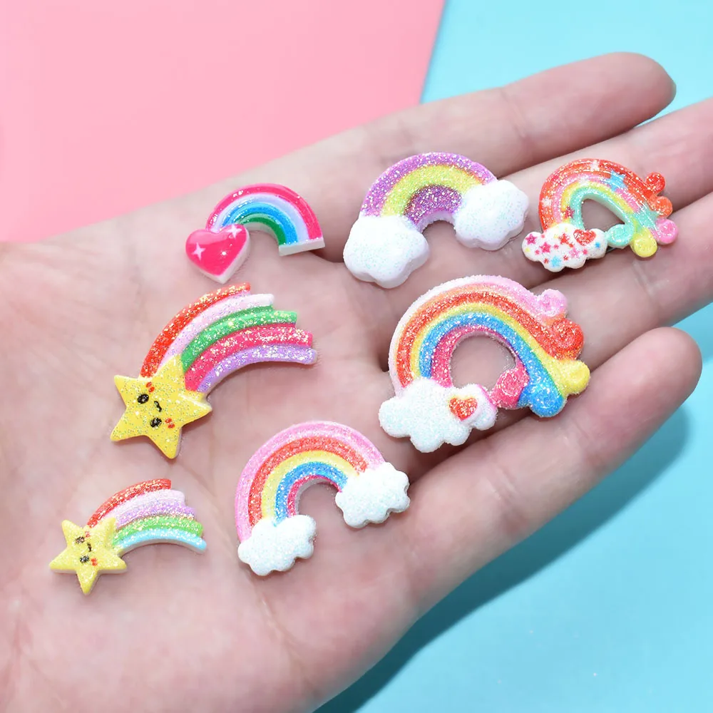 10PCS Cute Flashing Clouds Rainbow 3D Resin Charm FlatBack Cabochons Phone Case Decor Hairpin Handmake DIY Material Accessories
10PCS Cute Flashing Clouds Rainbow 3D Resin Charm FlatBack Cabochons Phone Case Decor Hairpin Handmake DIY Material Accessories