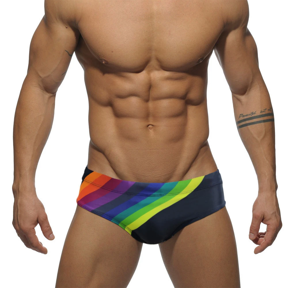 Men's Rainbow Triangle Swimming Trunks With Push Pad European American Fashion Low Waist Sexy Bikini Summer Beach Surfing
Men's Rainbow Triangle Swimming Trunks With Push Pad European American Fashion Low Waist Sexy Bikini Summer Beach Surfing