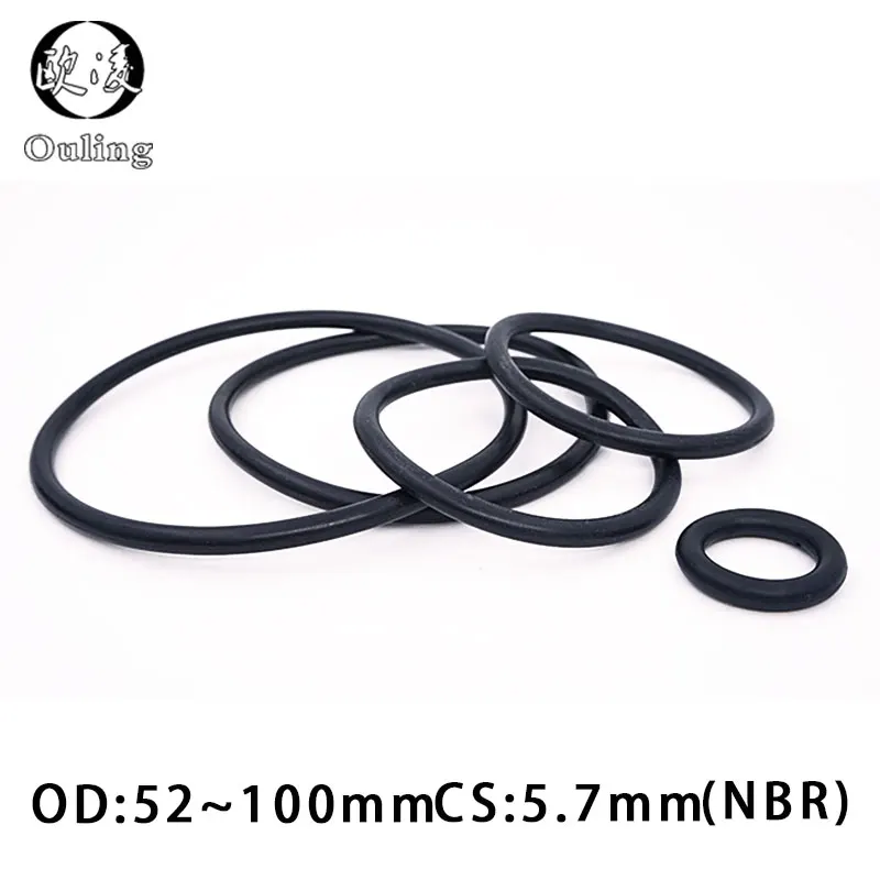 

5PCS/lot Rubber Ring NBR Sealing O-Ring CS5.7mm OD52/55/60/65/70/75/80/85/90/95/100mm Nitrile O Ring Seal Oring Gasket Oil Rings