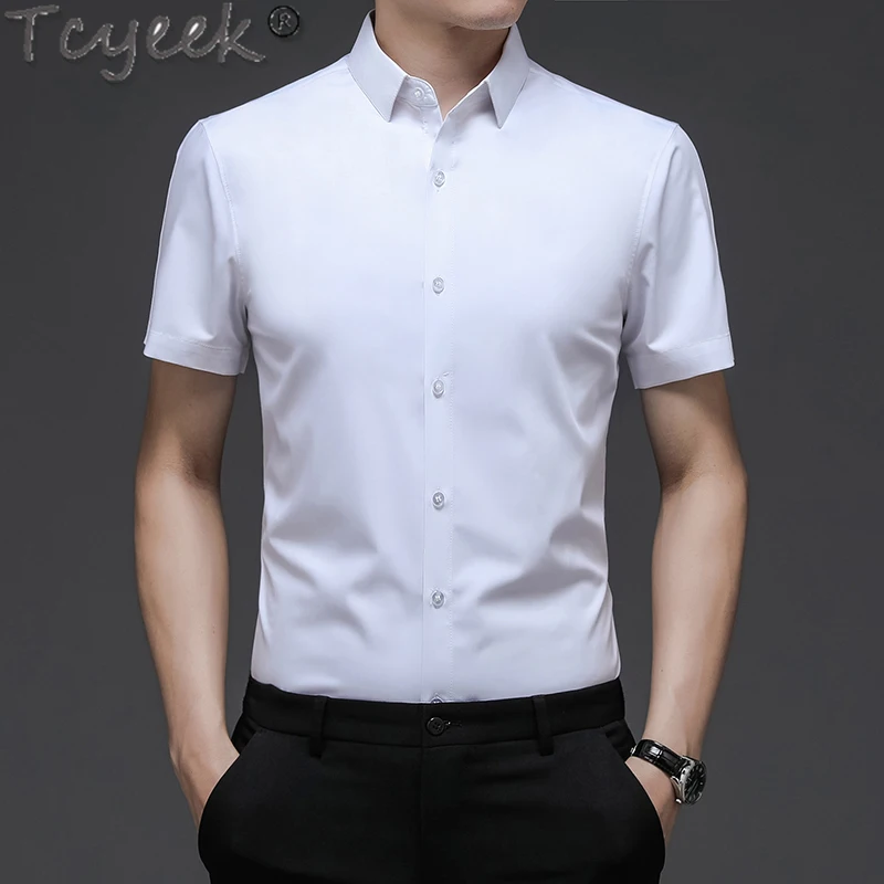 Tcyeek Men's Shirts 2022 Summer Mulberry Silk Business Casual Shirts for Men Fashion Short Sleeve Shirt Tops Camisa Masculina Lq 
Tcyeek Men's Shirts 2022 Summer Mulberry Silk Business Casual Shirts for Men Fashion Short Sleeve Shirt Tops Camisa Masculina Lq