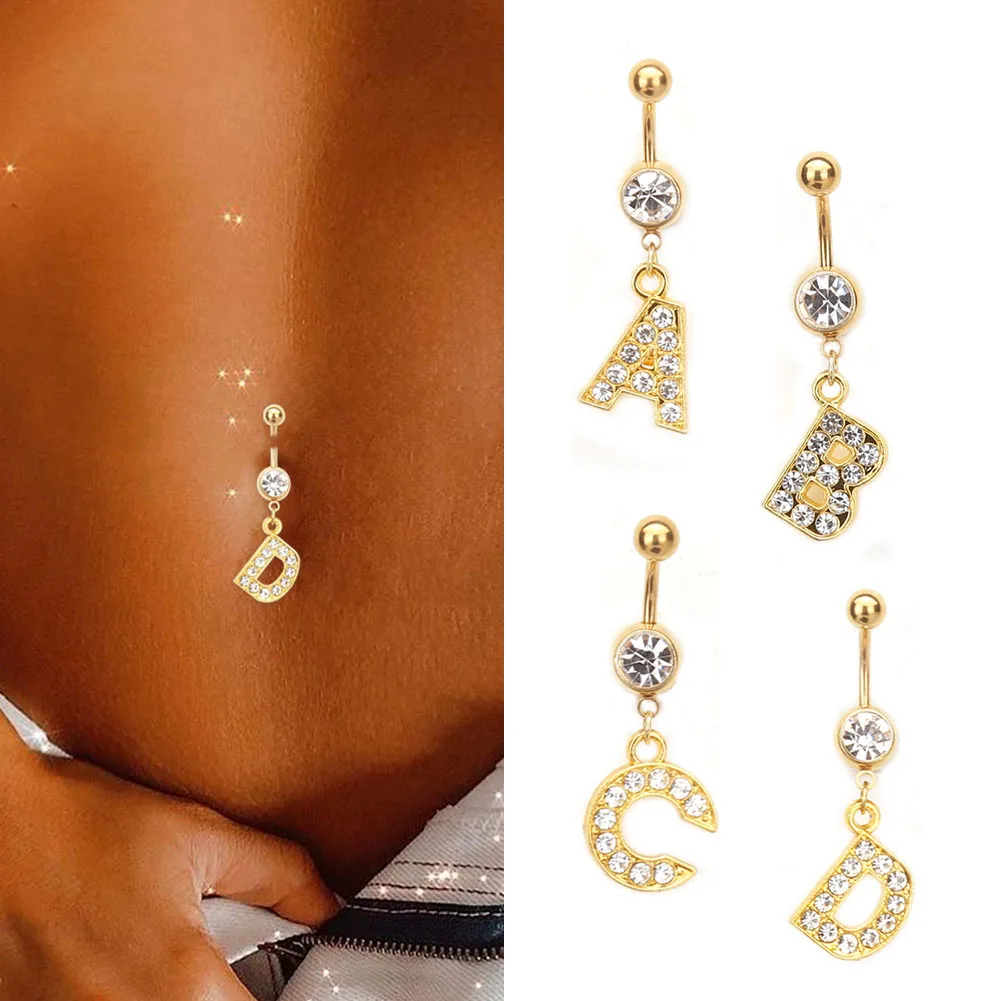 26 Letter Navel 1pc Belly Button Ring Navel Nombril Piercing Surgical Steel Ear Rings Body Piercing Jewelry Bar Women Piercing
26 Letter Navel 1pc Belly Button Ring Navel Nombril Piercing Surgical Steel Ear Rings Body Piercing Jewelry Bar Women Piercing