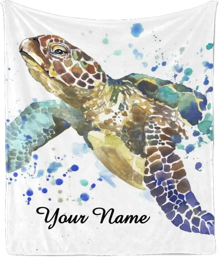 CUXWEOT Custom Blanket with Name Text,Personalized Sea Turtle Watercolor SplashSuper Soft Fleece Throw Blanket for Couch Sofa
CUXWEOT Custom Blanket with Name Text,Personalized Sea Turtle Watercolor SplashSuper Soft Fleece Throw Blanket for Couch Sofa
