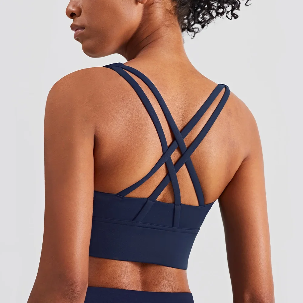 Classic Solid Color Fitness Bra Women Sports Top Cross Back Gym Yoga Vest High Impact Shockproof Training Chest Pad Custom Logo
Classic Solid Color Fitness Bra Women Sports Top Cross Back Gym Yoga Vest High Impact Shockproof Training Chest Pad Custom Logo