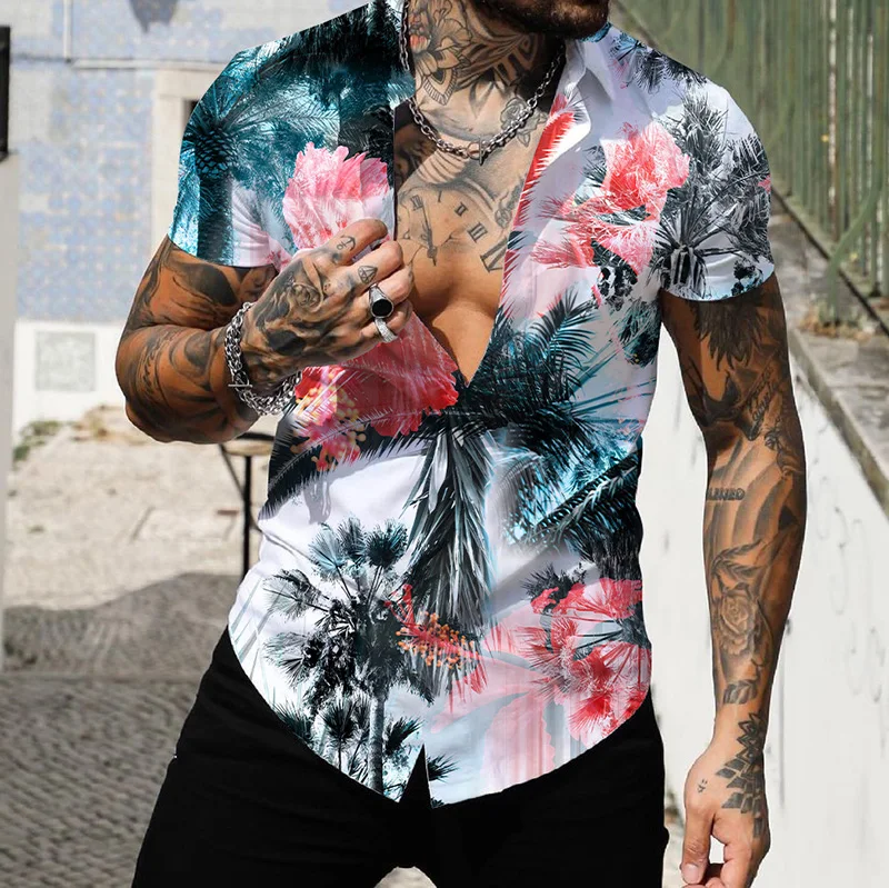 Men Summer Polyester Short Sleeve Shirt Print Casual Hawaiian Beach Male Top Turn-down Collar T-shirts Men's Clothes Blouse
Men Summer Polyester Short Sleeve Shirt Print Casual Hawaiian Beach Male Top Turn-down Collar T-shirts Men's Clothes Blouse