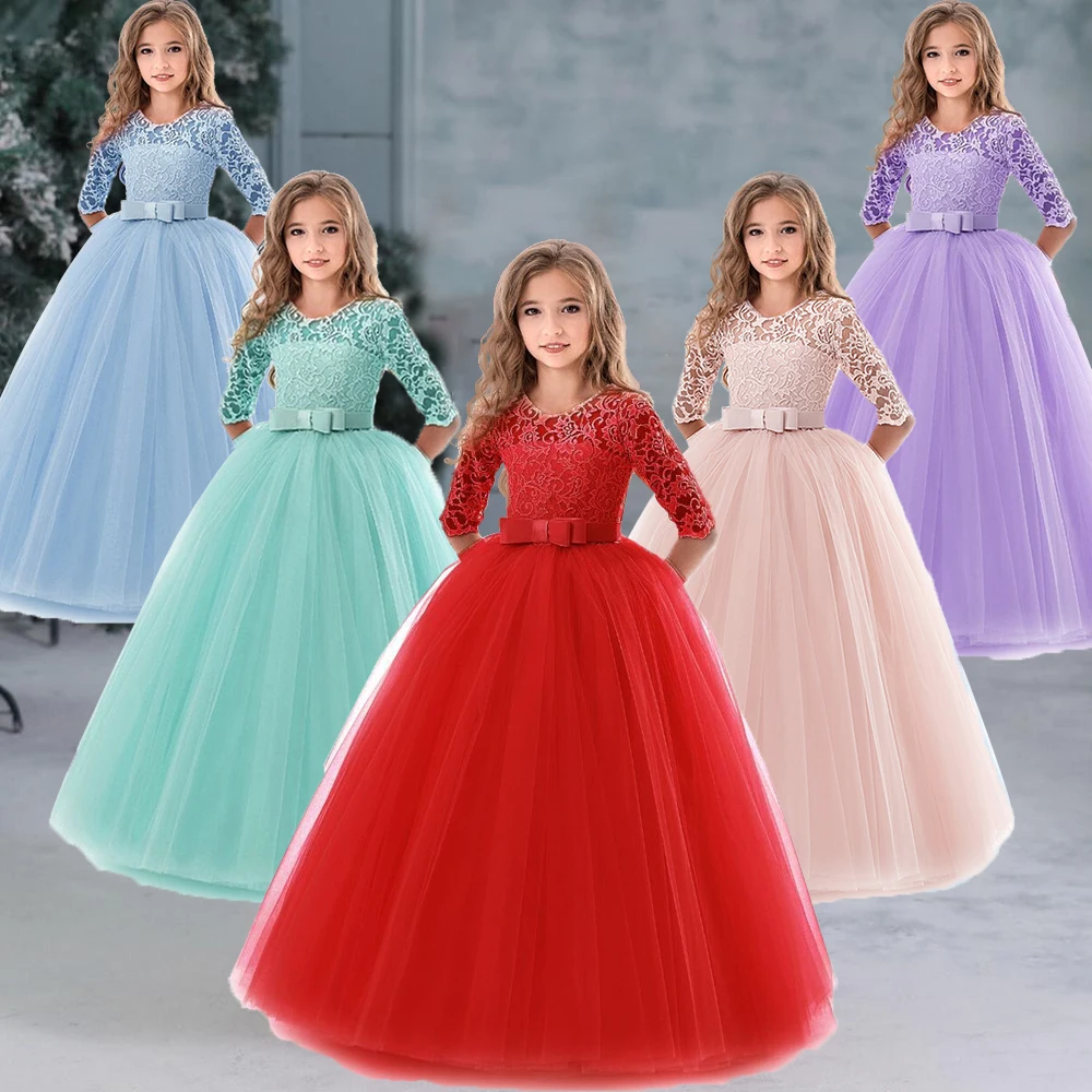 Girls Long Sleeve Red Dress For Kids Merry Wedding Vestidos Lace Embroidery Dress Teenager Girl Party Dress Evening Formal Dress 
Girls Long Sleeve Red Dress For Kids Merry Wedding Vestidos Lace Embroidery Dress Teenager Girl Party Dress Evening Formal Dress